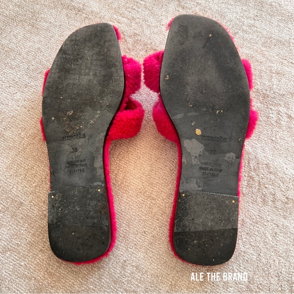 Hermes Teddy Bear Oran Sandal Fuchsia - Picture 3 of 3